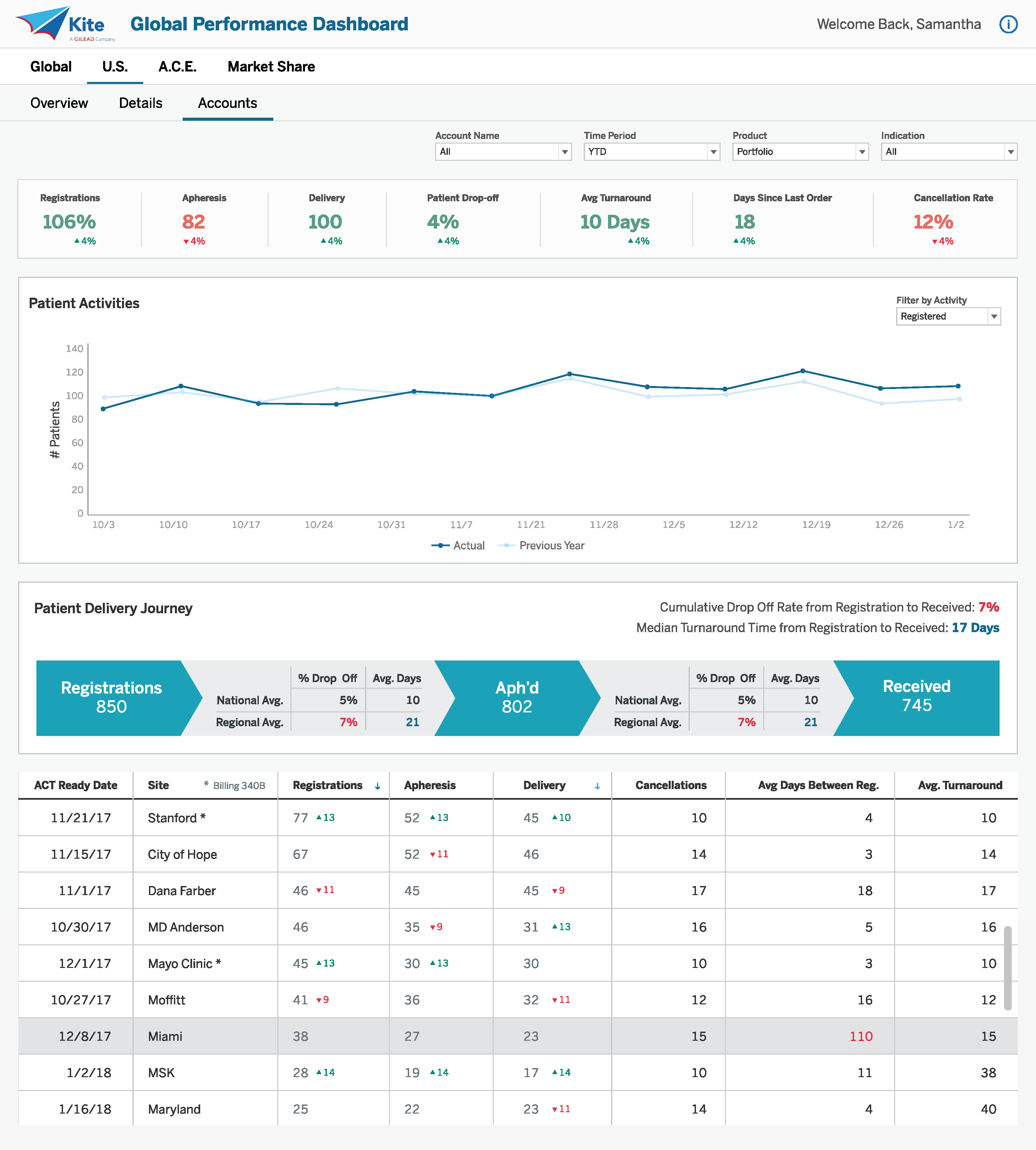 Account details tab of report.